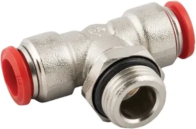 RACOR EN T ORIENTABLE MACHO CENTRAL CILÍNDRICO CON O RING