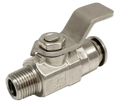 VÁLVULA ROSCA MACHO CÔNICA R ISO 7 - ENGATE RÁPIDO PARA TUBO 66570 1/8 6