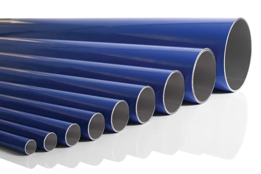 TUBO EN ALUMINIO CALIBRADO DE COLOR AZUL - 6 MT 90000BL-6MT