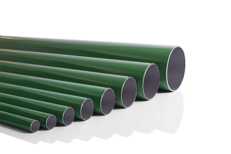 TUBO EN ALUMINIO CALIBRADO DE COLOR VERDE - 6 MT 90000VE-6MT